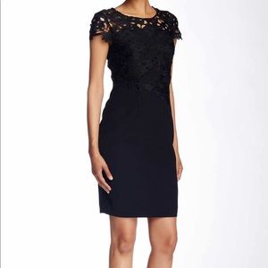 Tahari black dress with beautiful detailed bodice